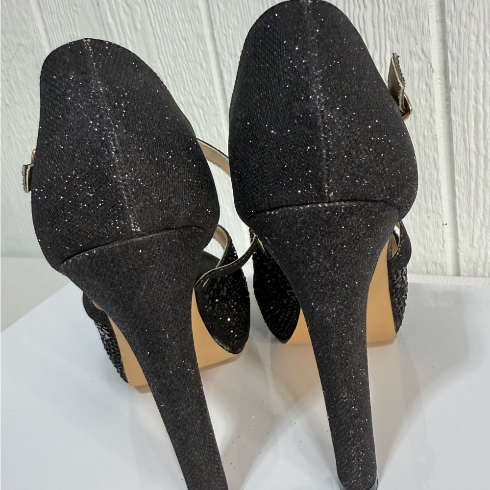 De Blossom Collection Sparkling Black Heels - Picture 6 of 9